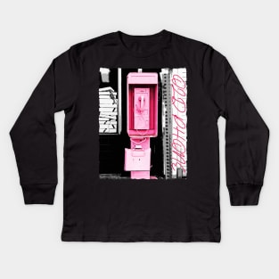 The Old Phone Pink Kids Long Sleeve T-Shirt